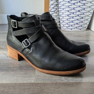 Kork-Ease Black Leather Ankle Booties